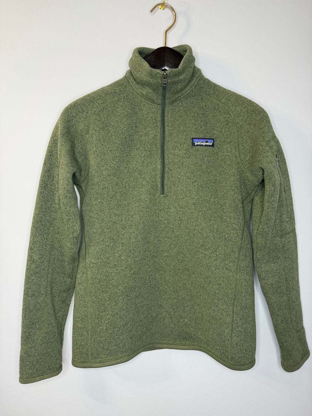 Patagonia Women's Better Sweater 1/4-Zip Fleece Sweatshirt Green Sz S